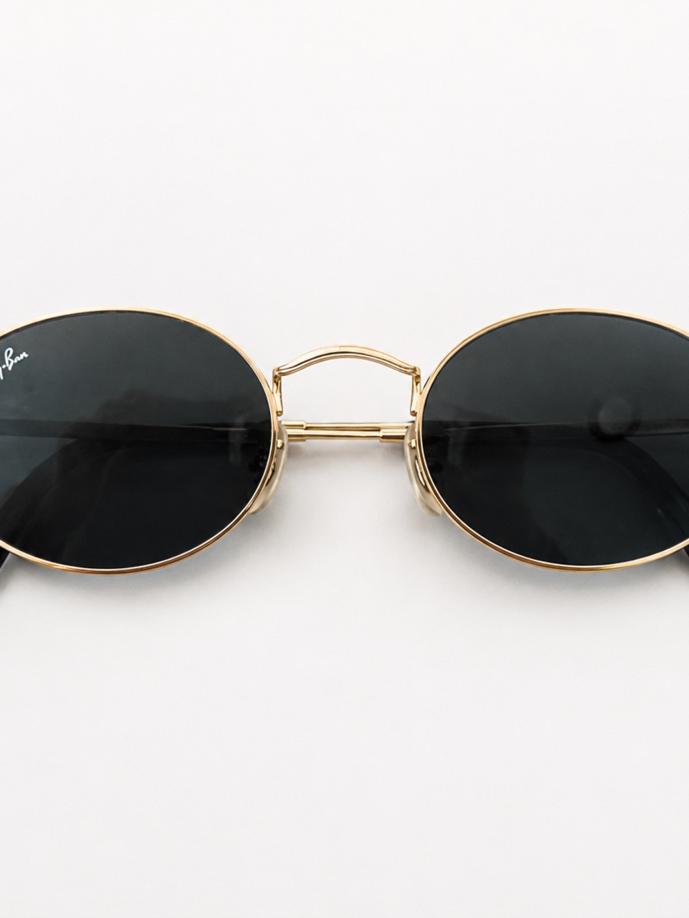 Ray-Ban Gold Frame Sunglasses with Black Lenses